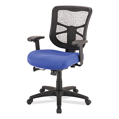 Alera Elusion Series Mesh Mid-Back Swivel/Tilt Chair, Supports Up to 275 lb, 17.9" to 21.8" Seat Height, Navy Seat (ALEEL42BME20B)