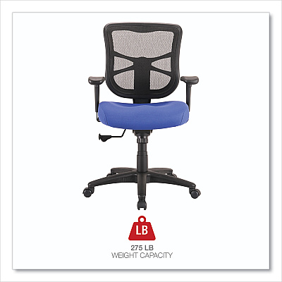 Alera Elusion Series Mesh Mid-Back Swivel/Tilt Chair, Supports Up to 275 lb, 17.9" to 21.8" Seat Height, Navy Seat (ALEEL42BME20B)