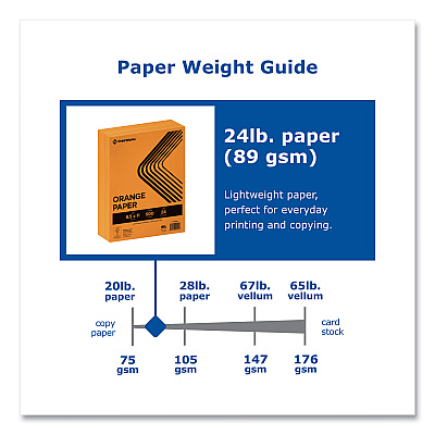 Printworks Color Paper, 24 lb Text Weight, 8.5 x 11, Orange, 500/Ream (PRB00104)