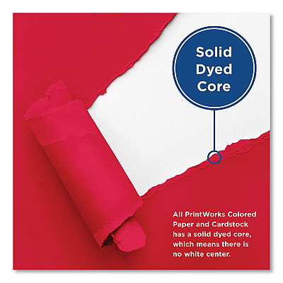 Printworks Color Paper, 24 lb Text Weight, 8.5 x 11, Red, 500/Ream (PRB00105)