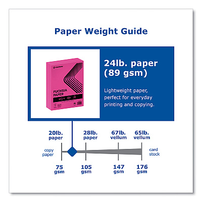 Printworks Color Paper, 24 lb Text Weight, 8.5 x 11, Fuchsia, 500/Ream (PRB00100)