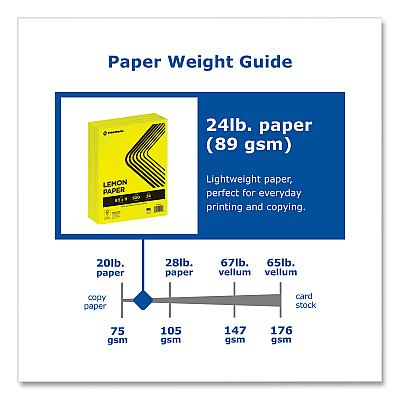 Printworks Color Paper, 24 lb Text Weight, 8.5 x 11, Lemon Yellow, 500/Ream (PRB00101)