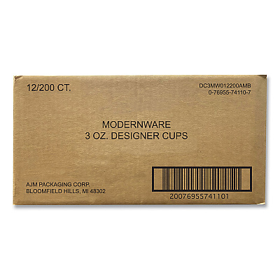 AJM Packaging Heavy Duty Cold Cups, 3 oz, Modernware Design, 2,400/Carton (AJMDC3MW012200A)