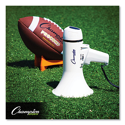 Champion Sports Megaphone, 4 W to 8 W, 400 yds Range, White (CSIMP4W)