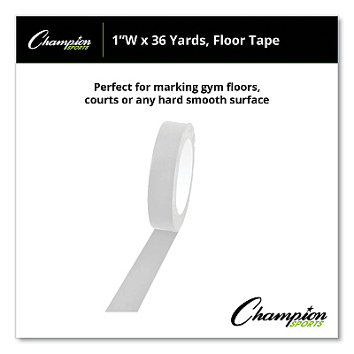 Champion Sports Floor Tape, 1" x 36 yds, White (CSI1X36FTWH)