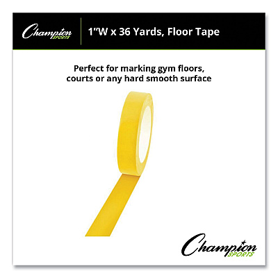 Champion Sports Floor Tape, 1" x 36 yds, Yellow (CSI1X36FTYL)