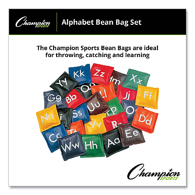 Champion Sports Alphabet Bean Bag Set, Vinyl, Assorted Colors, 26/Box (CSIAB55)