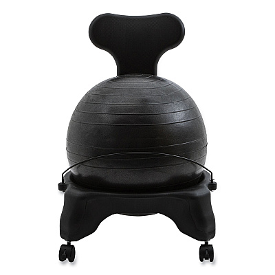 Champion Sports FitPro Ball Chair, Supports Up to 200 lb, Gray (CSIBCHX)