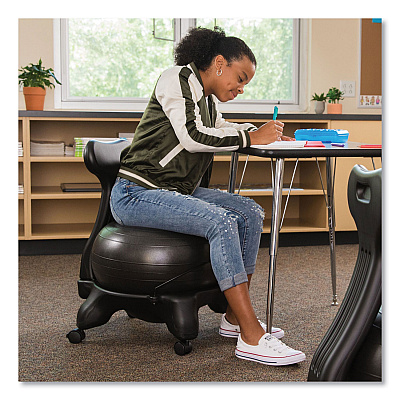 Champion Sports FitPro Ball Chair, Supports Up to 200 lb, Gray (CSIBCHX)