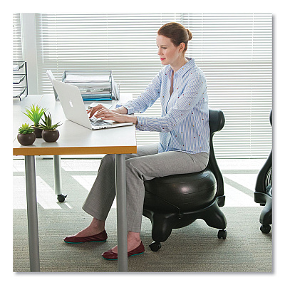 Champion Sports FitPro Ball Chair, Supports Up to 200 lb, Gray (CSIBCHX)