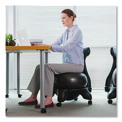 Champion Sports FitPro Ball Chair, Supports Up to 200 lb, Gray (CSIBCHX)
