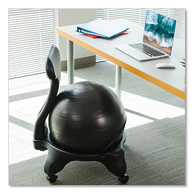 Champion Sports FitPro Ball Chair, Supports Up to 200 lb, Gray (CSIBCHX)