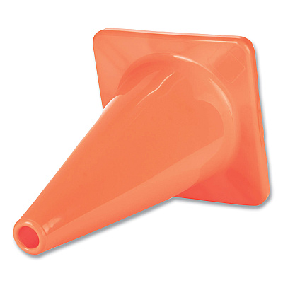 Champion Sports Hi-Visibility Vinyl Cones, 18" Tall, Fluorescent Orange, 10.63" x 10.63" Base (CSIC18OR)
