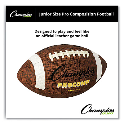 Champion Sports Pro Composite Football, Junior Size, Brown (CSICF300)