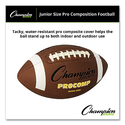 Champion Sports Pro Composite Football, Junior Size, Brown (CSICF300)