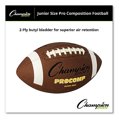 Champion Sports Pro Composite Football, Junior Size, Brown (CSICF300)