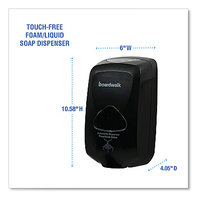 Boardwalk Touch-Free Dispenser, 1,200 mL, 6 x 4.05 x 10.58, Black (BWK42200)