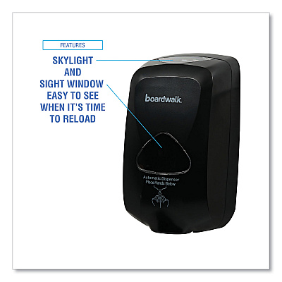 Boardwalk Touch-Free Dispenser, 1,200 mL, 6 x 4.05 x 10.58, Black (BWK42200)