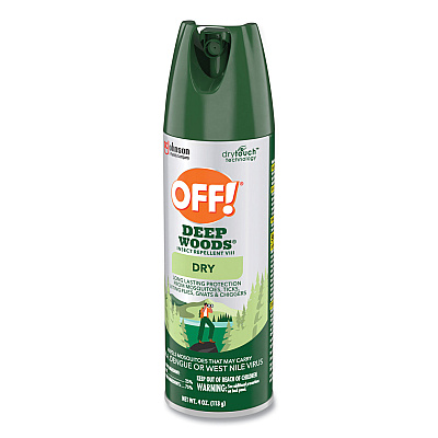 OFF! Deep Woods Dry Insect Repellent, 4 oz Aerosol Spray, Neutral, 12/Carton (SJN315652)