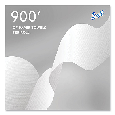 Pro Hard Roll Paper Towels with Absorbency Pockets, for Scott Pro Dispenser, Gray Core Only, 1-Ply, 7.5" x 900 ft, 6 Rolls/CT (KCC43960)