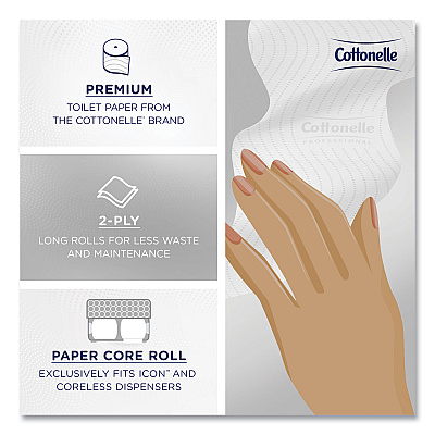 Cottonelle Clean Care Bathroom Tissue, Septic Safe, 2-Ply, White, 900 Sheets/Roll, 36 Rolls/Carton (KCC53862)