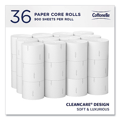 Cottonelle Clean Care Bathroom Tissue, Septic Safe, 2-Ply, White, 900 Sheets/Roll, 36 Rolls/Carton (KCC53862)