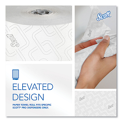 Pro Hard Roll Paper Towels with Elevated Scott Design for Scott Pro Dispenser, Gray Core Only, 1-Ply, 1,150 ft, 6 Rolls/CT (KCC25703)