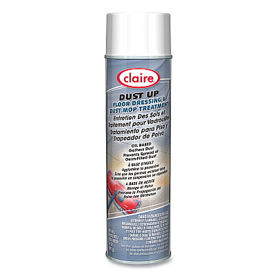 Claire Dust Up Floor Dressing and Dust Mop Treatment, Lemon Scent, 14 oz Aerosol Spray, Dozen (CGC875)