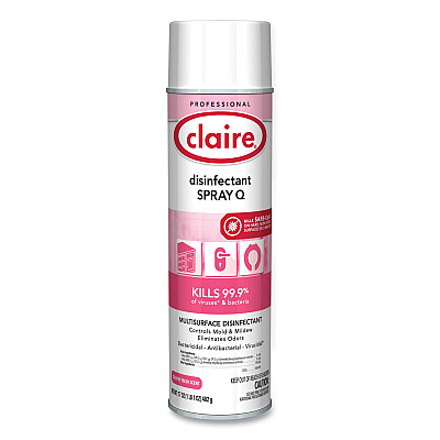 Claire Spray Q Disinfectant, Country Fresh Scent, 17 oz Aerosol Spray, Dozen (CGC1001)
