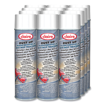 Claire Dust Up Floor Dressing and Dust Mop Treatment, Lemon Scent, 14 oz Aerosol Spray, Dozen (CGC875)