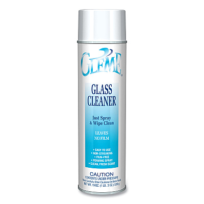 Claire Gleme Glass Cleaner, Fresh Scent, 19 oz Aerosol Spray, Dozen (CGC050)