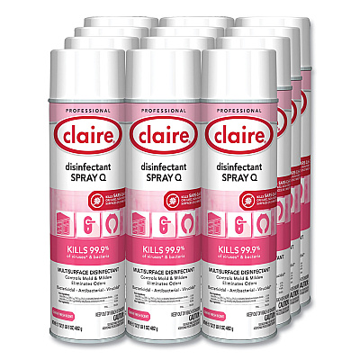 Claire Spray Q Disinfectant, Country Fresh Scent, 17 oz Aerosol Spray, Dozen (CGC1001)