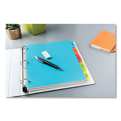 Avery Big Tab Write and Erase Durable Plastic Dividers, 5-Tab, 11 x 8.5, Assorted, 1 Set (AVE16129)
