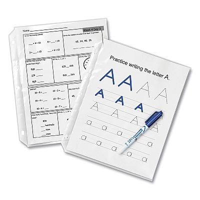 Avery Quick Top and Side Loading Sheet Protectors, Letter, Non-Glare, 50/Box (AVE73803)