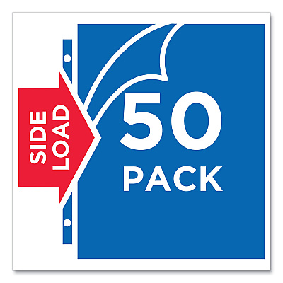 Avery Quick Top and Side Loading Sheet Protectors, Letter, Non-Glare, 50/Box (AVE73803)