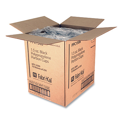 Fabri-Kal Portion Cups, 1.5 oz, Black, 250/Sleeve, 10 Sleeves/Carton (FABPPC150B)