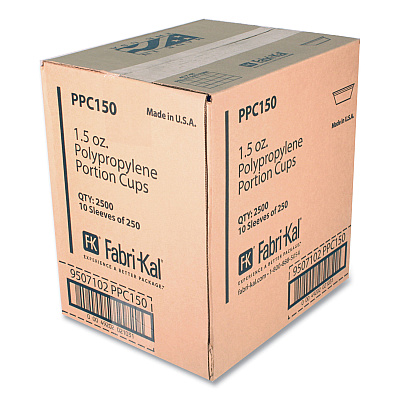 Fabri-Kal Portion Cups, 1.5 oz, Clear, 250/Sleeve, 10 Sleeves/Carton (FABPPC150)