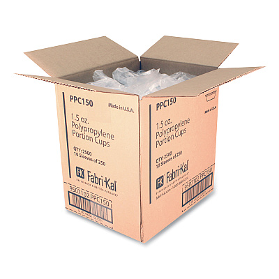 Fabri-Kal Portion Cups, 1.5 oz, Clear, 250/Sleeve, 10 Sleeves/Carton (FABPPC150)