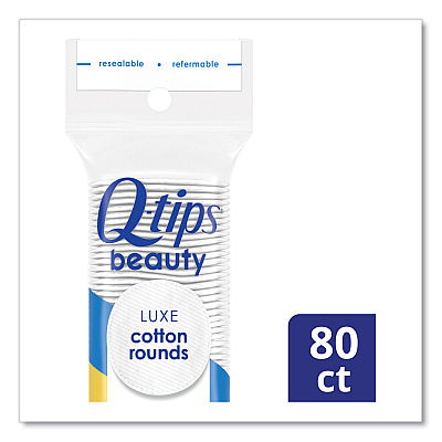 Q-tips Beauty Rounds, 80 Count, 12 Packs/Carton (UNI030521004573)