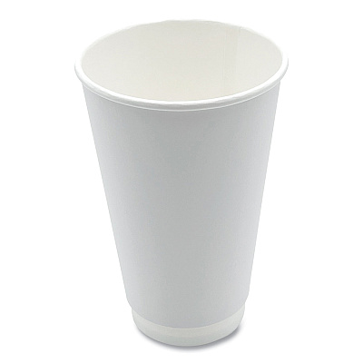 Boardwalk Paper Hot Cups, Double-Walled, 16 oz, White, 25/Pack (BWKDW16HCUPPK)
