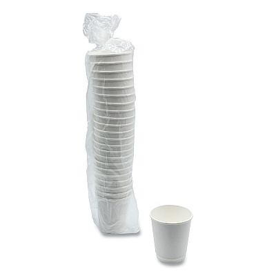 Boardwalk Paper Hot Cups, Double-Walled, 10 oz, White, 500/Carton (BWKDW10HCUP)