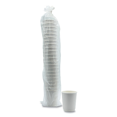Boardwalk Paper Hot Cups, Double-Walled, 8 oz, White, 25/Pack (BWKDW8HCUPPK)