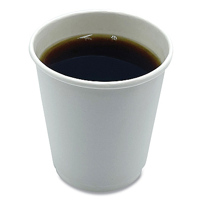 Boardwalk Paper Hot Cups, Double-Walled, 8 oz, White, 25/Pack (BWKDW8HCUPPK)