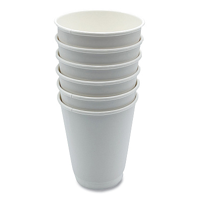 Boardwalk Paper Hot Cups, Double-Walled, 12 oz, White, 500/Carton (BWKDW12HCUP)