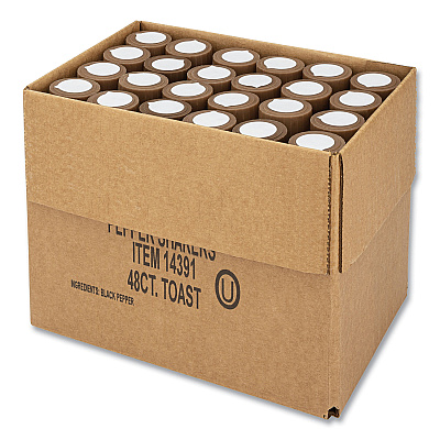 Office Snax Pepper Shakers, 4 oz Shakers, 48/Carton (OFX14391)