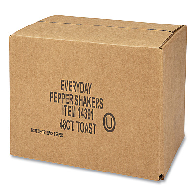 Office Snax Pepper Shakers, 4 oz Shakers, 48/Carton (OFX14391)