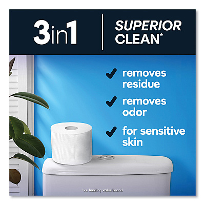 Cottonelle Ultra CleanCare Toilet Paper, Strong Tissue, Mega Rolls, Septic Safe, 1-Ply, White, 284/Roll, 6 Rolls/Pack, 36 Rolls/Carton (KCC55699)