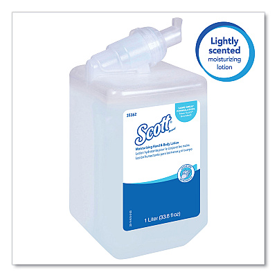 Scott Moisturizing Hand and Body Lotion, 1 L Bottle. Fresh Scent (KCC35362)