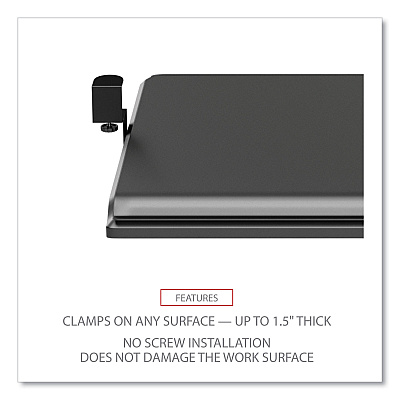 Alera AdaptivErgo Clamp-On Keyboard Tray, 30.7" x 13", Black (ALEKBT1B)