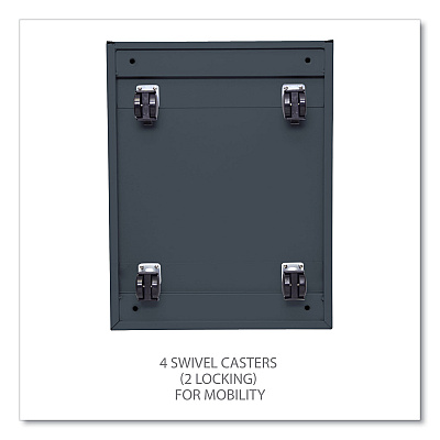 Alera File Pedestal with Full-Length Pull, Left or Right, 3-Drawers: Box/Box/File, Legal/Letter, Charcoal, 14.96" x 19.29" x 27.75" (ALEPBBBFCH)